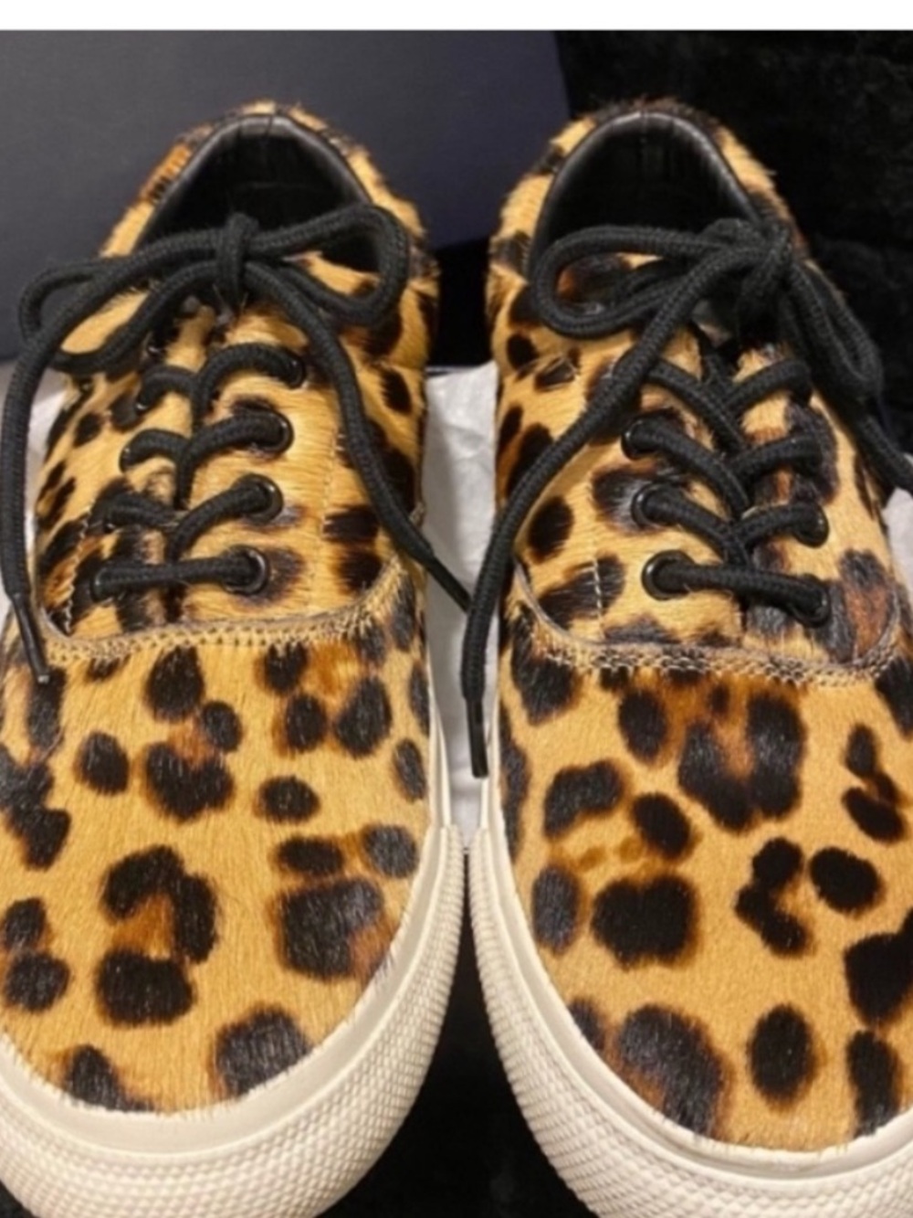 Polo Ralph Lauren Leopard Calf hair  Print Sneaker -Made in France